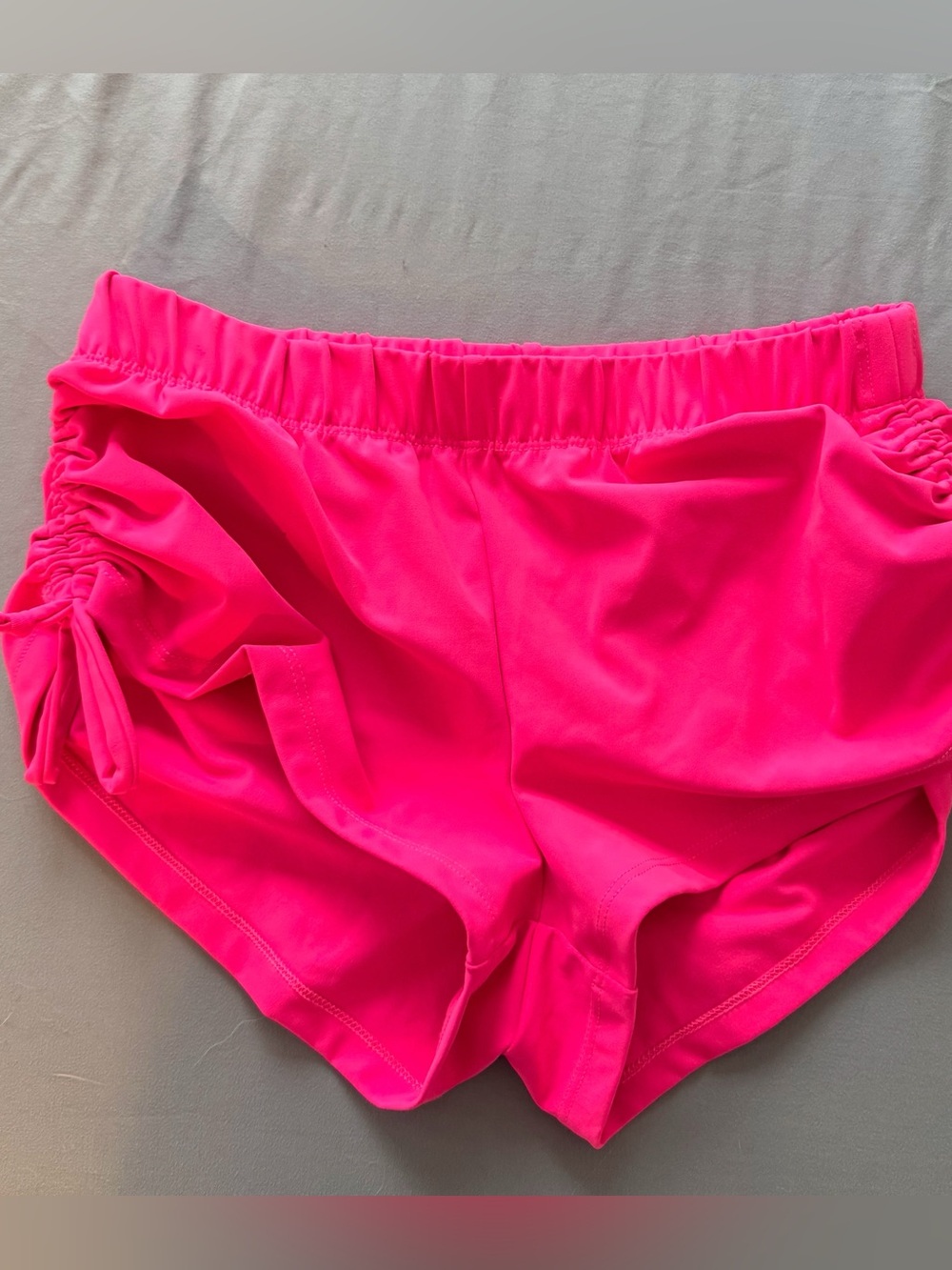 Women’s Bright Pink Athletic Shorts with Side Ruching